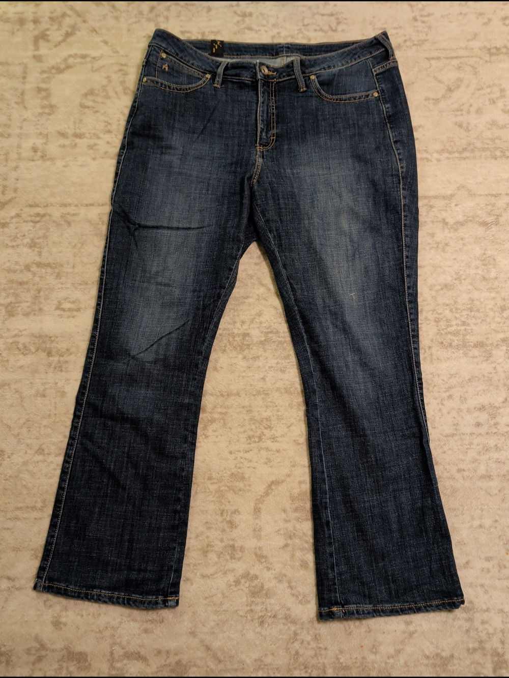 Aura Dark Wash Flare Jeans - Deep Blue